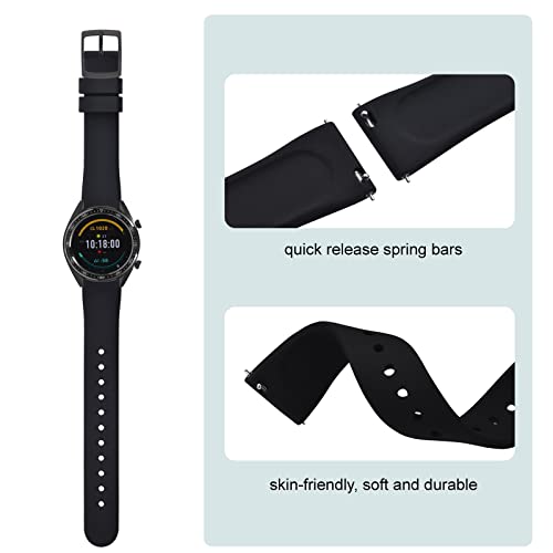 ANNEFIT Silicone Watch Bands, Quick Release Rubber Sport Strap 22mm with Classic Rose Gold Clasp (Dark Green)