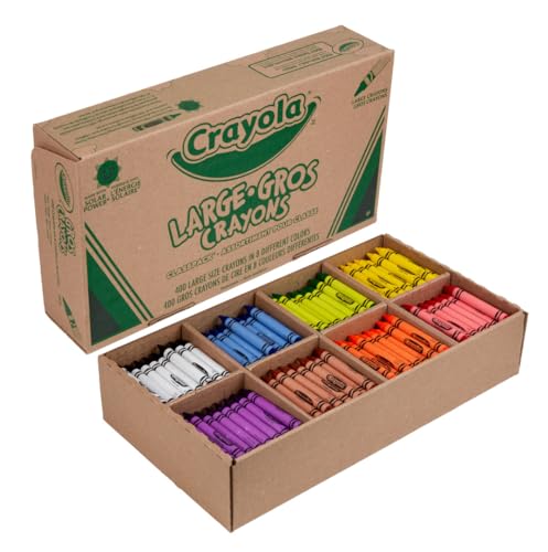 Crayola Crayon Classpack - 400ct (8 Colors), Large Crayons for Kids, Bulk School Supplies, Teacher Classroom Must Have, 3+