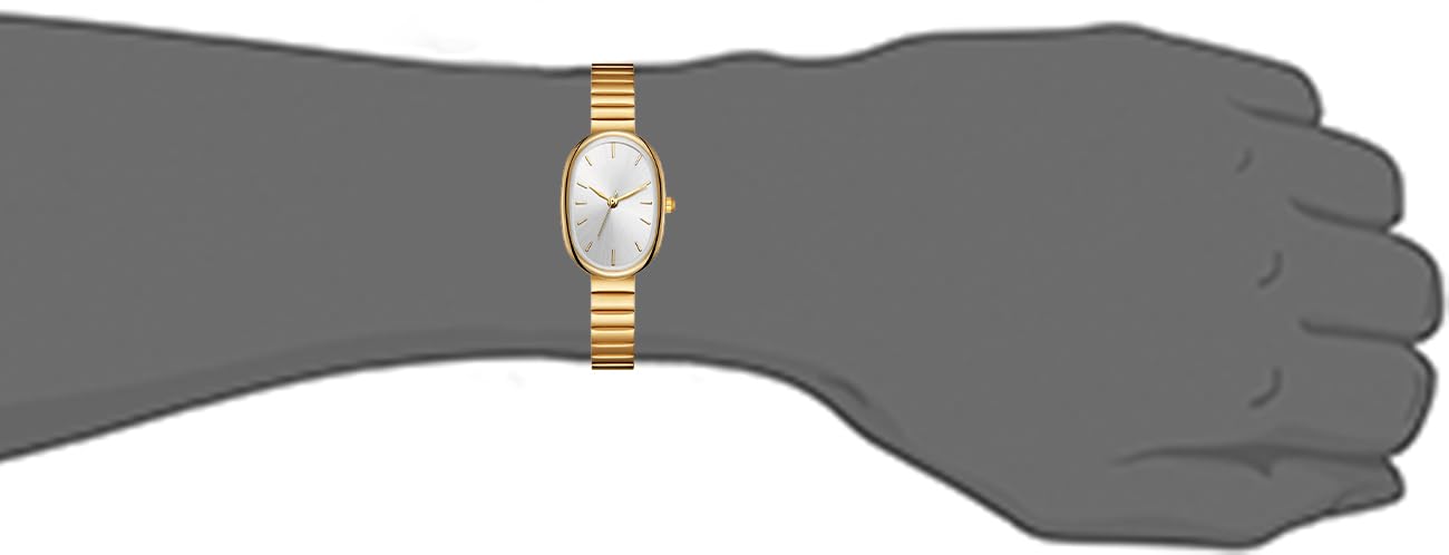 BESTKANG Exquisite Watches for Women Easy Reader Watch Fashion Oval Ultrathin Waterproof Ladies Wrist Watch (Gold White)