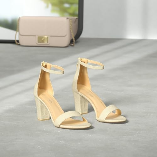 TOP Moda Hannah-1 Ankle Strap Dressy High Heel Sandal, Non-slip Sole, For Wedding, Party, Prom, Evening Wear, or Any Occasion, Sleek Style Block Heel Sandals, Fuchsia Pu, 10
