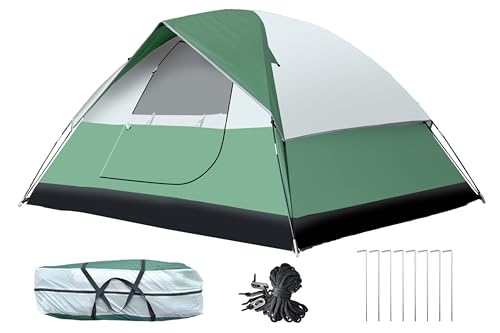 Suzhi 6/8 Person Tents for Camping Waterproof, 8 Man Tent 2 Room Tents for Camping Family Camping Tents Tall Tents Two Sides Large Mesh Windows, 2 Wider Doors, Portable with Carry Bag