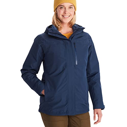 MARMOT Women's Ramble Component Jacket - 3-in-1 Waterproof Shell with Hood and Breathable Polartec Fleece Liner, Arctic Navy, X-Small