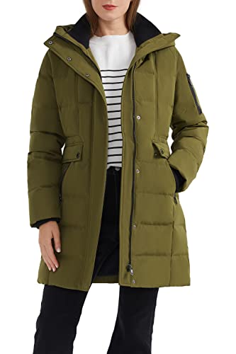 Orolay Women's Hooded Winter Down Coat Quilted Mid Length Puffer Jacket ArmyGreen XS