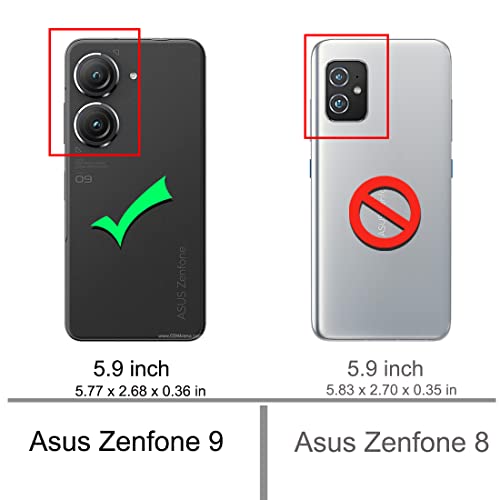 Osophter for ASUS Zenfone 9 Case,ASUS Zenfone 10H Case Shock-Absorption Flexible TPU Rubber Protective Cell Phone Cover for ASUS Zenfone 9(Black)