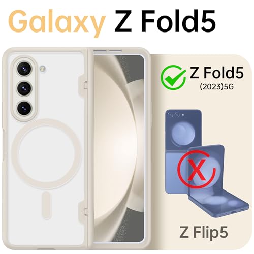 MOBOSI for Z Fold 5 Case Magnetic Hinge Coverage Protection, [Compatible with Magsafe], Galaxy Z Fold 5 Case Front Screen Protector, Shockproof Full Body Phone Case for Samsung Galaxy Z Fold 5, Black