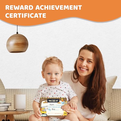 jackinthebox Construction Potty Training Sticker Charts for Toddler Boys & Girls, 100+ Glitter Stickers, 320+ Printed Stickers, Achievement Certificate, Potty Training Kids Reward Chart