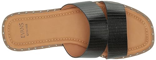 EVANS Women's Sandal Emboss Riley, Black, 7 Wide