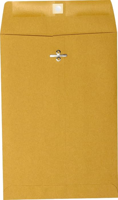 LUXPaper 6 x 9 Open End Envelopes | Clasp | Brown Kraft | 28lb. Text | 50 Qty