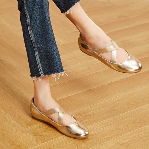 Trary Ballet Flats for Women, Ballet Shoes, Women Ballet Flats with Arch Support, Wide Width Women's Flats, Black Flats with Ankle Strap, Round Toe Mary Jane Shoes Women, Ballet Flats, Strappy Flats
