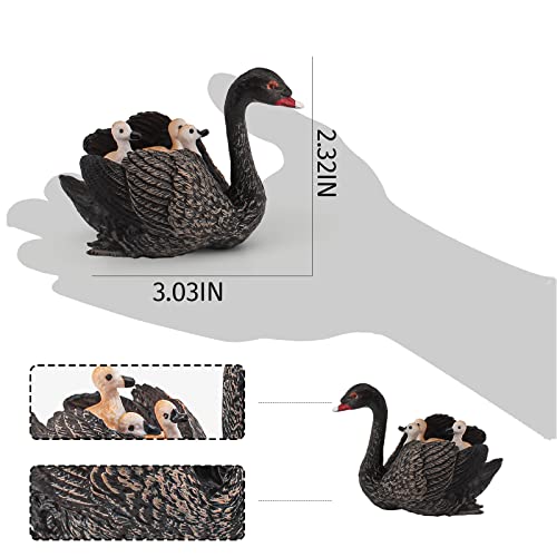 LC JoyCre Black Swan Figurine 3 Inch Big Black Goose Toy Swan Toy Animal Figure for Toddlers Preschool Animals Figures Eduactional Project Diorama Model Toy for Kids 3 4 5 6