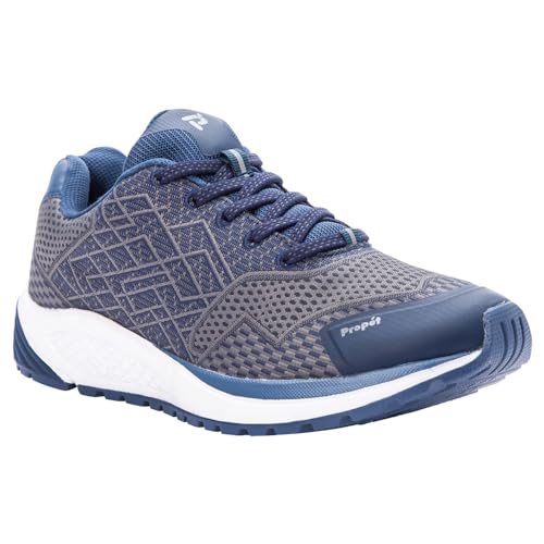 Propét Men One Running Shoe, Navy/Grey, 9 3E US