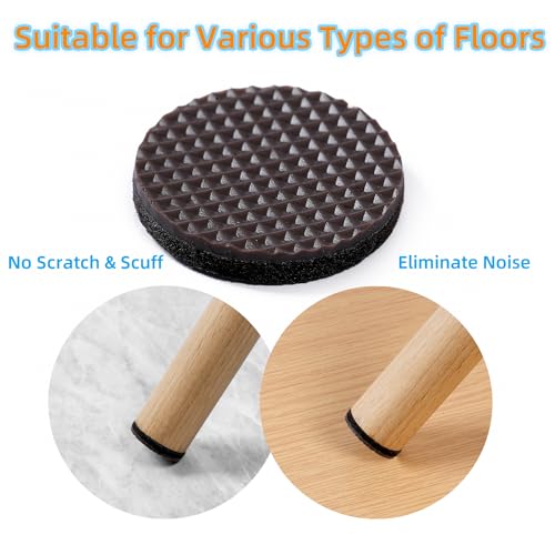 Furnigear Non Slip Furniture Pads - Self Adhesive Rubber Anti Skid Pads Grippers Rubber Chair Feet Furniture Pads for Hardwood Floors -Protectors for Furniture Table Legs Anti Slip 32 Pcs 1-1/2" Round
