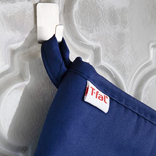 T-fal 4-Pack Medallion Design 100% Cotton and Silicone Oven Mitt & Pot Holder Set - Heat-Resistant Silicone Grip - Blue