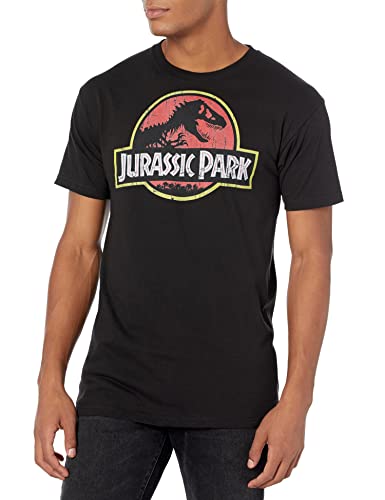 Jurassic Park Men's Classic Movie Logo T-Shirt, Silver, 3X-Large