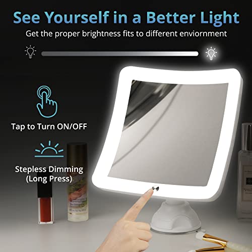 Fabuday 20X Magnifying Mirror with LED Light, 7 Inch Upgraded Lighted Makeup Mirror with Magnification, Portable Magnified Travel Mirror for Bathroom, Square