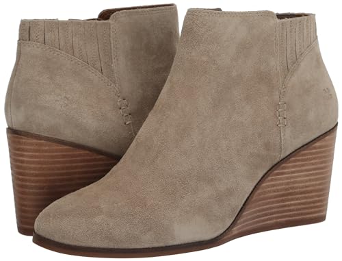 Lucky Brand Women's Zorla Wedge Bootie Ankle Boot, Black Suede, 10
