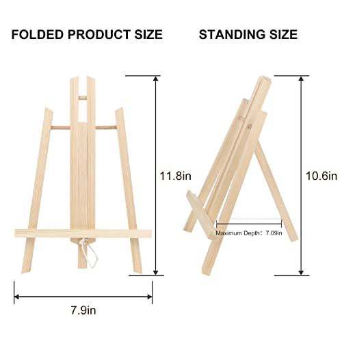 Kinlink 11.8 Inch Tall Wood Easels for Display Set of 6, Display Easel Tabletop, Painting Easel Stand for Artist Students