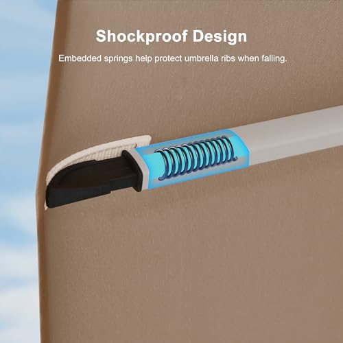 PURPLE LEAF 10 Feet Patio Umbrella Outdoor Round Umbrella Large Cantilever Umbrella Windproof Offset Heavy Duty Sun for Garden Deck Pool Patio, Beige