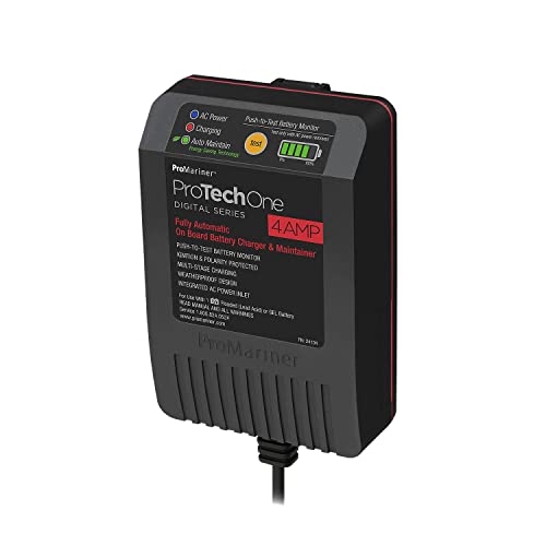 ProMariner 24104 ProTechOne Digital Series 4 Amp Fully Automatic On-board Battery Charger and Maintainer with Integrated AC Inlet