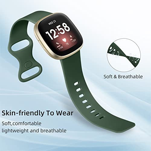 Odbeai Compatible with Fitbit Sense&Sense2 Bands/Versa 3&4 Bands Women Men,Soft Replacement Wristbands Sport Band Strap Accessories for Versa 3&4/Sense&Sense2 Smart Watch(Large, Original Pink)