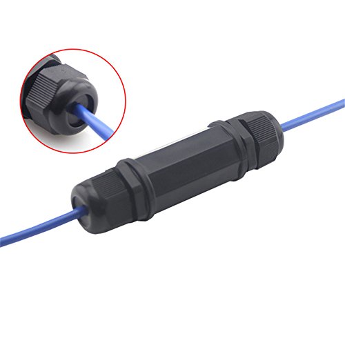 (2 Pack) Toptekits RJ45 Waterproof Connector IP67 Ethernet Network Cable Connector Double Head Outdoor LAN Coupler Adapter Female Cat5, 6,8P8C