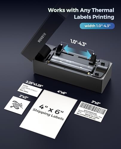 Bluetooth Thermal Label Printer, Munbyn 4x6 Shipping Label Printer for Shipping Packages, Compatible with iOS, Android, PC, Mac, Chrome OS, Etsy, Ebay, Shopify, Amazon, USPS and More