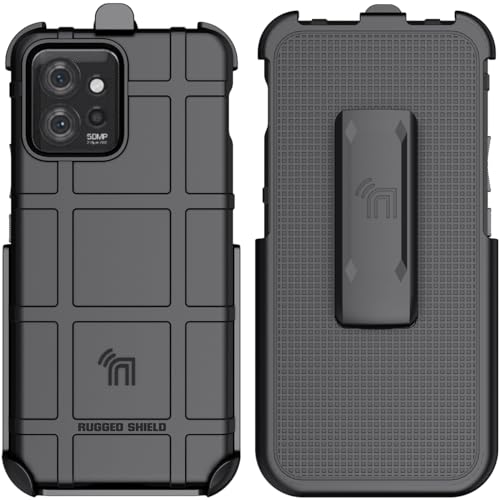 Nakedcellphone Holster Series for Motorola ThinkPhone Case, Special Ops Armor Rugged Shield Protective Cover and [Rotating Ratchet] Belt Clip - Black