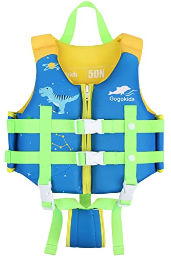 Gogokids Toddler Swim Vest, Floaties for Kids 20-70 Pounds, Float Jacket with Adjustable Safety Strap, Floation Pool Trainer Vest Learn to Swim for Boys Girls 1-9 Years