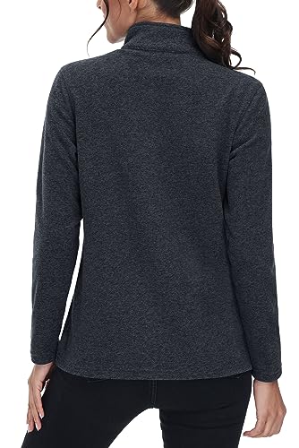 MAGCOMSEN Womens Jacket Full Zip Fleece Jackets Lightweight Jacket Womens Winter Warm Coats with 2 Zipper Pockets M