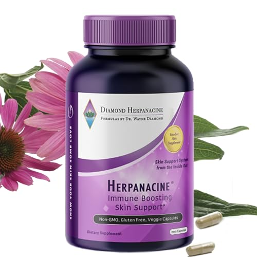 Herpanacine Diamond Natural Skin Care and Immune Support - Vitamins to Help Clear Skin - Complete Skin and Immune System Support from The Inside Out - Made with Natural Ingredients - (200 Count)