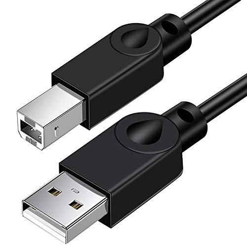 5ft USB Printer Cable, USB 2.0 A-Male to B-Male Cable USB Type B Lead Scanner Cord for Printers Like Canon, Epson, HP DeskJet/Envy, Lexmark, Dell, DAC, Samsung & USB B Devices (1.5m)