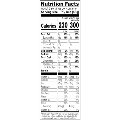 Kellogg's Cracklin' Oat Bran Breakfast Cereal, Fiber Cereal, Family Cereal, Original (3 Boxes)