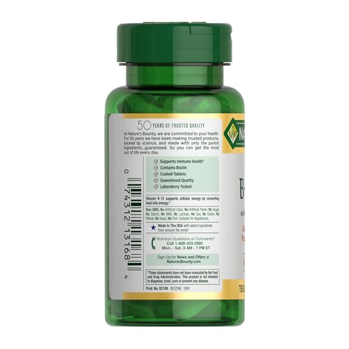 Nature's Bounty Super B Complex with Vitamin C & Folic Acid, Immune & Energy Support, 150 tablets