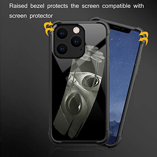 CARLOCA Compatible with iPhone 14 Pro Max Case,Black Scary Crow Pattern Ultra Protection Shockproof Soft Silicone TPU Non-Slip Back for iPhone 14 Pro Max