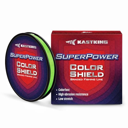 KastKing Superpower ColorShield Braided Fishing Line, Moss Green, 50LB, 300Yards