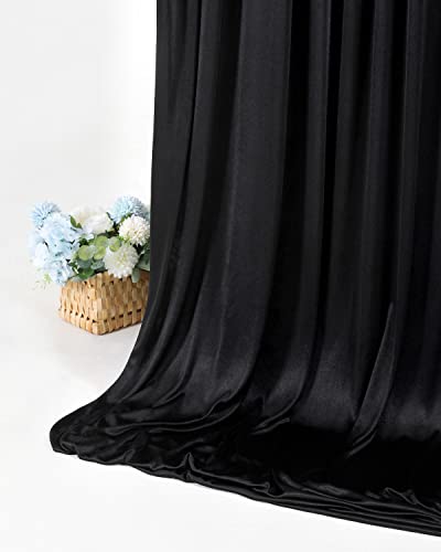 10x10FT Black Backdrop Curtain for Parties Black Curtains Backdrop Drapes for Birthday Halloween Party Photo Photography Background Decor