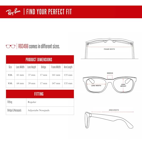 Ray-Ban RB3498 002/9A 64MM Black/Plastic Lens G-15 Green Polarized Rectangular Sunglasses For Men + BUNDLE with Designer iWear Eyewear Kit