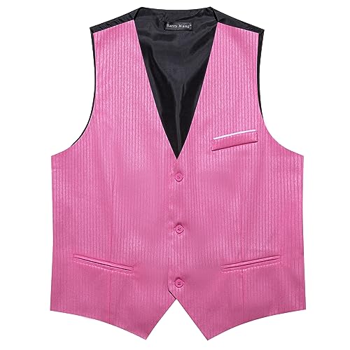 Barry.Wang Mens Dark Purple Suit Vest Formal/Leisure V-neck Slim Fit Waistcoat Graduation