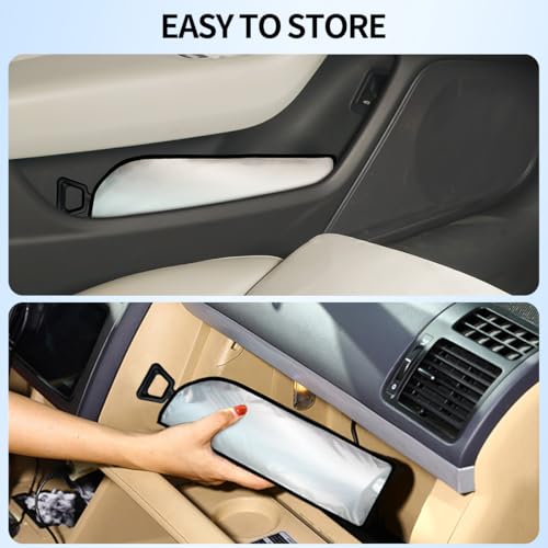 2024 Car Windshield Sun Shade, Iridescent Umbrella Car Shade Front Windshield with 360° Rotating Shaft - No Scratching, Foldable Sun Blocker for Car Windshield Fit for Sedan SUV Wagon Pickup