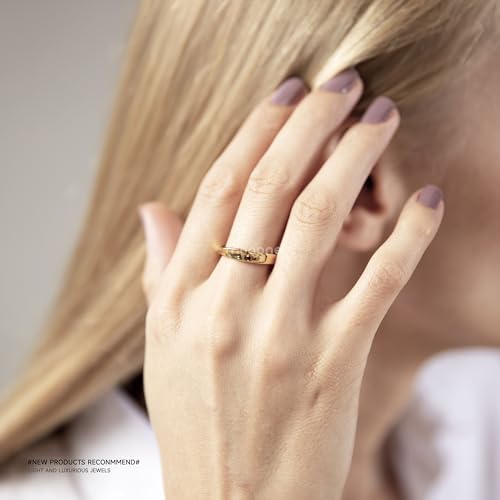 munone 3mm Twisted Pinky Promise Ring for Women Men,18k Gold Plated Titanium Cute Band Ring