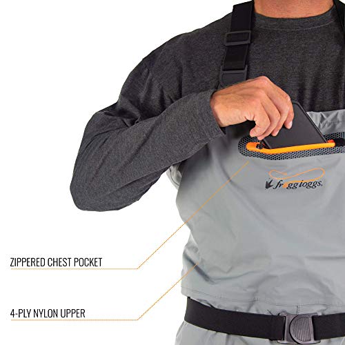 FROGG TOGGS Mens Canyon II Breathable Stockingfoot Chest Wader, Gray, Small US