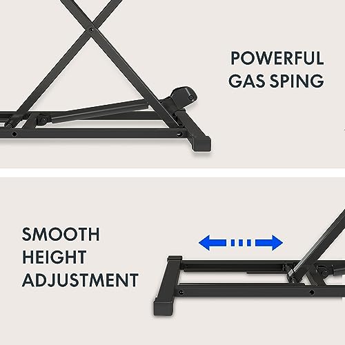 FLEXISPOT 28'' Black Height Adjustable Standing Desk Converter Sit-to-Stand Desk Riser with Wide Keyboard Tray Workstation for Home and Office