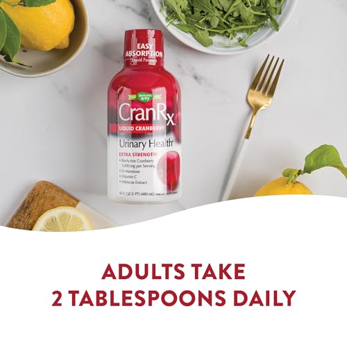 Nature's Way CranRx Extra Strength Cranberry 1,000 mg, D-Mannose + Vit C + Hibiscus, 16 fl. oz.