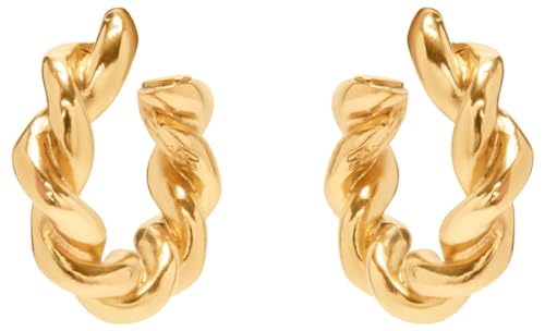 Oscar de la Renta, Small Rope Hoop Earrings, Gold