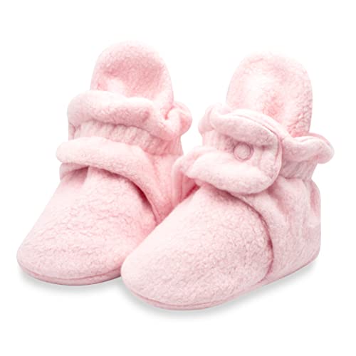 Zutano Unisex Fleece Baby Booties with Organic Cotton Lining, Newborn Essentials, True Navy Furry, 6 Months