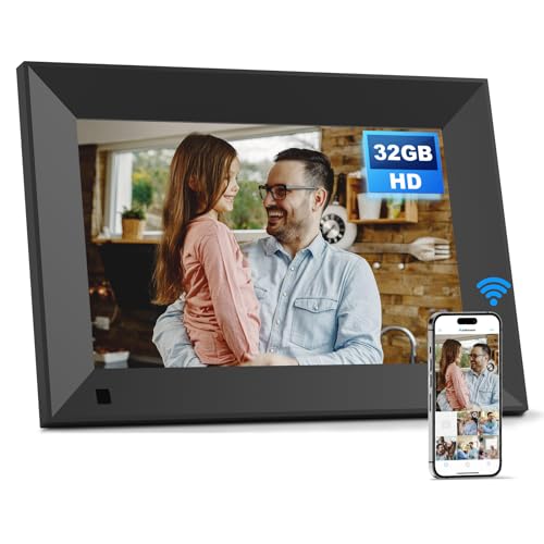 8 Inch Smart WiFi Digital Picture Frame 16GB, Digital Photo Frame with HD IPS Touch Screen, Motion Sensor, Easy to use, Instantly Share Photos/Videos via App or Email, Gift for Grandparents