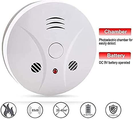 Lecoolife 3 Pack Smoke Detector Battery Operated with Photoelectric Sensor and Silence Button, Travel Portable