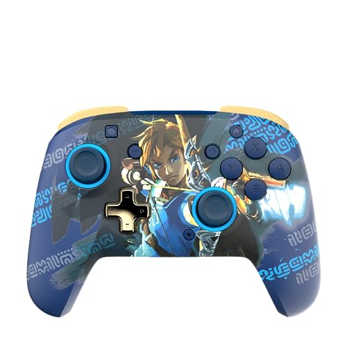 PDP Rematch Enhanced Wireless Nintendo Switch Pro Controller - Rechargeable Battery Powered, Link Hero (Glow in The Dark)