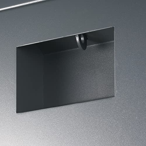 TRINITY Reinforced Steel Job Site Storage Box for Construction, Garages, Power Tools, Powder Coated Finish, 36 Inches, Gray