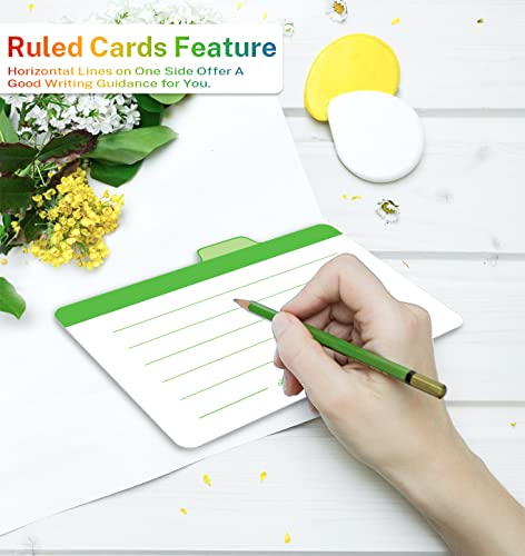 Neando Business Cards Dividers 2x3.5 inches, The Blank Name Cards Guide, 1/4 Cut Tabbed Note Cards, 400gsm Paper, Assorted Colors, 20 Counts